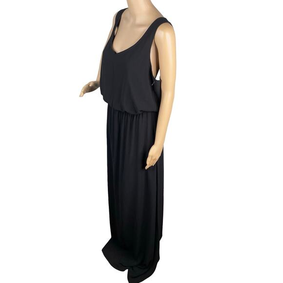 Show Me Your Mumu Kendall Maxi Dress L Black Chiffon Wrap Skirt Low Back Formal - Picture 7 of 10